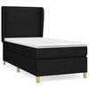 vidaXL Box Spring Bed with Mattress Black 90x200 cm Fabric