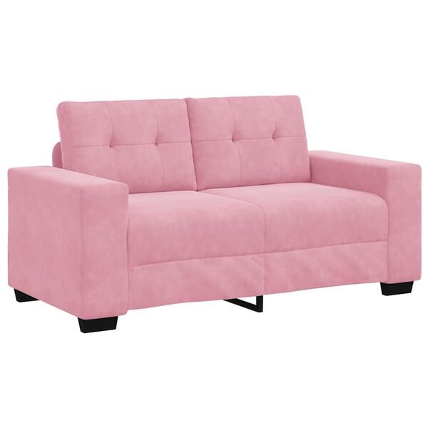 vidaXL Sofa 2 pcs Pink 221 x 80 x 80 cm Fabric