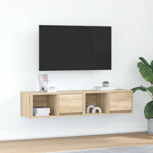 vidaXL TV Cabinets 2 pcs Sonoma Oak 60x31x25.5 cm Engineered Wood