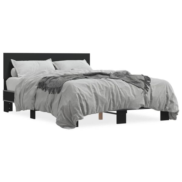 vidaXL Bed Frame without Mattress Black 135x190 cm Double