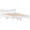 vidaXL Bed Frame with Drawers White 135x190 cm Double Solid Wood Pine
