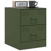 vidaXL Bedside Cabinet Green 34.5x39x44 cm Steel