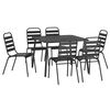 vidaXL 7 Piece Garden Dining Set Anthracite Steel