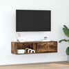 vidaXL TV Cabinet Smoked Oak 100x31x25.5 cm Engineered Wood