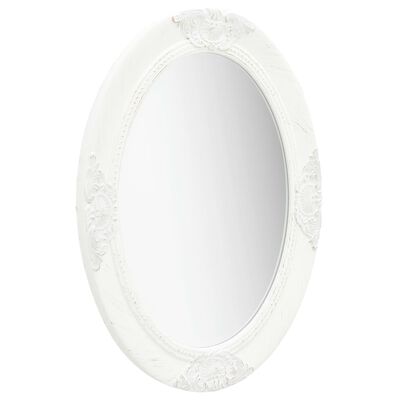 vidaXL Wall Mirror Baroque Style 50x70 cm White