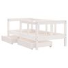 vidaXL Kids Bed Frame with Drawers White 70x140 cm Solid Wood Pine