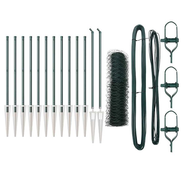 vidaXL Fence Post Green 25 x 0.8 m (36 mm mesh) Steel and PVC