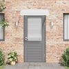 vidaXL Door Canopy Grey and Transparent 120x75 cm PC