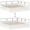 vidaXL Bookcase Bed without Mattress White 200x200cm Solid Wood Pine