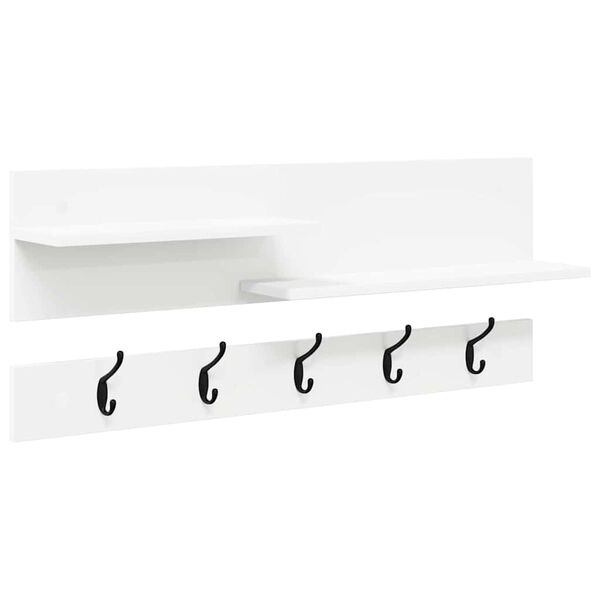 vidaXL Wall-Mounted Coat Rack White 90 x 15 x 36 cm Engineered wood