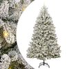 vidaXL Artificial Christmas Tree Green and White 270 cm PVC and Metal