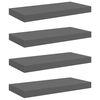 vidaXL Floating Wall Shelves 4 pcs High Gloss Grey 50x23x3.8 cm MDF