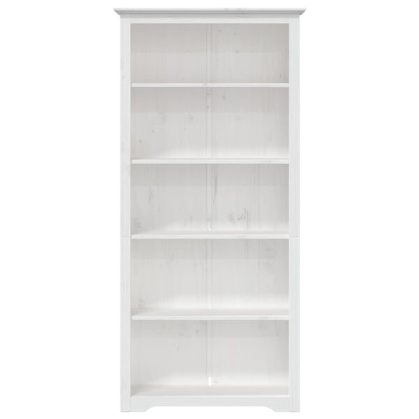 vidaXL Bookcase BODO White 80x38x180 cm Solid Wood Pine 5-Tier