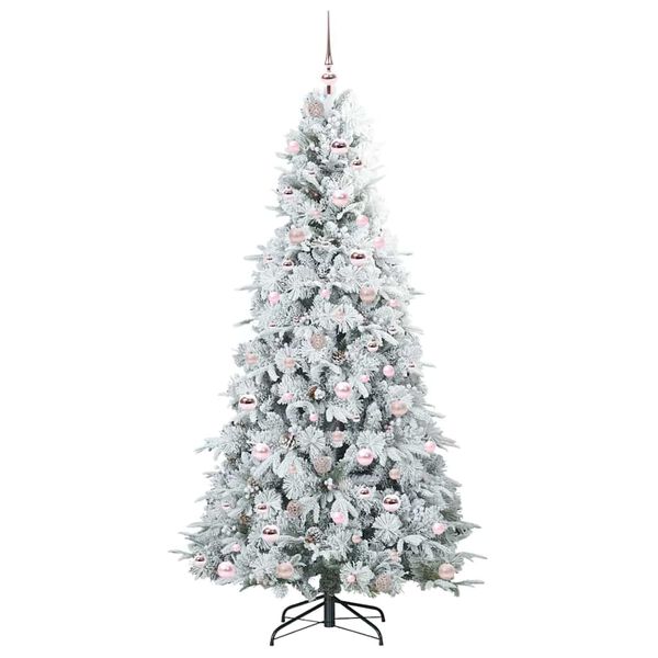 vidaXL Artificial Hinged Christmas Tree White 210 cm PE and PVC