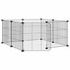 vidaXL 8-Panel Pet Cage with Door Black 70x70x35 cm Steel