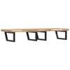 vidaXL Basin Shelf Wall Mounted Steel and Solid Wood Acacia