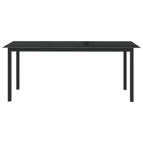 vidaXL Garden Table Black 190x90x74 cm Aluminium and Glass