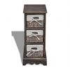 vidaXL Wooden Storage Rack 3 Weaving Baskets Brown