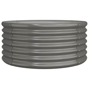 vidaXL Garden Planter Galvanised Steel 80x80x36 cm Grey