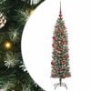 vidaXL Artificial Slim Christmas Tree Green and White 150 cm