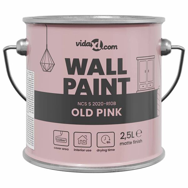 vidaXL Wall Paint Pink 16.5 x 16.5 x 15.9 cm Wall Print