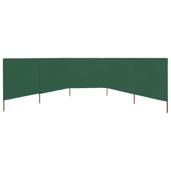 vidaXL 5-panel Wind Screen Fabric 600x160 cm Green