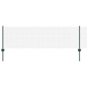 vidaXL Welded Wire Fence with Posts 10 x 0.6 m PVC-Coated Steel Green