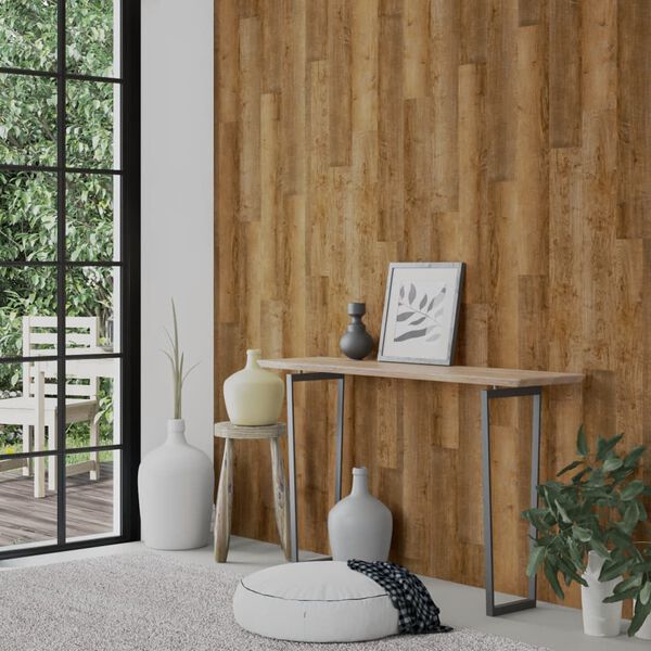 vidaXL Wall Panels Wood Look Brown PVC 2.06 m&sup2;