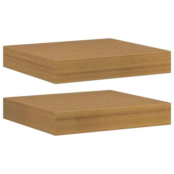 vidaXL Wall Shelf 2 pcs Beige 23 x 23.5 x 4 cm Engineered Wood