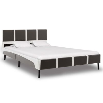 vidaXL Bed Frame Grey and White Faux Leather 135x190 cm 4FT6 Double