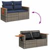 vidaXL 7 Piece Garden Sofa Set with Cushions Black Poly Rattan Acacia