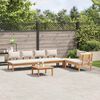 vidaXL Garden Bench Set with Cushion 5 pcs Brown and Cream