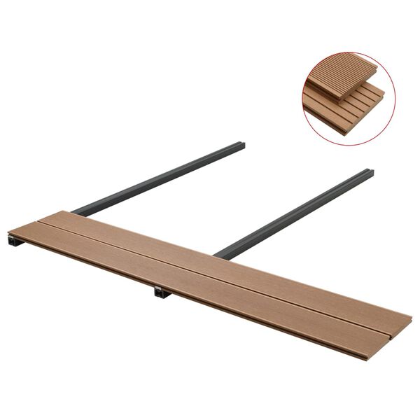 vidaXL WPC Solid Decking Boards with Accessories 30 m&sup2; 2.2 m Teak