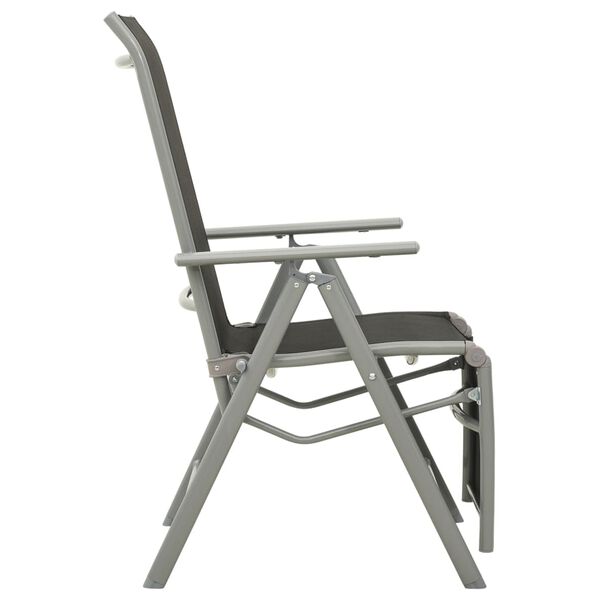 vidaXL Reclining Garden Chair Textilene and Aluminium Silver