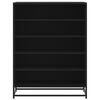 vidaXL Shoe Cabinet Black 75x38x97.5 cm Engineered Wood and Metal