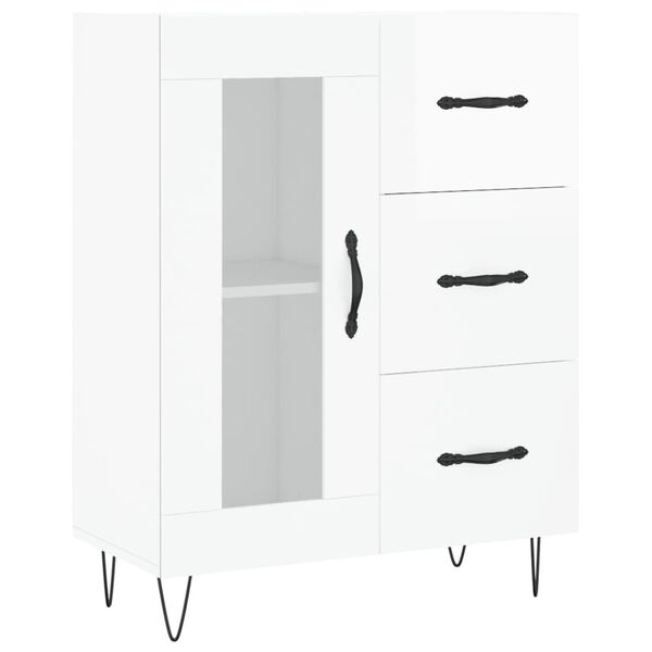 vidaXL Sideboard High Gloss White 69.5x34x90 cm Engineered Wood
