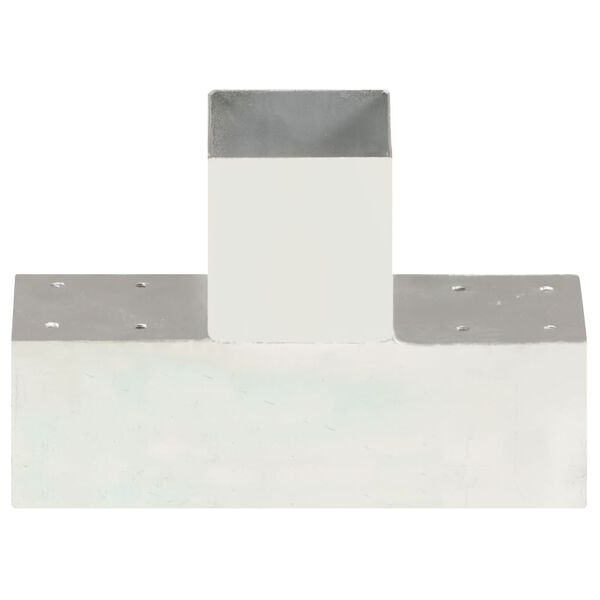 vidaXL Post Connector T Shape Galvanised Metal 91x91 mm