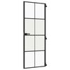 vidaXL Interior Door Slim Black 76x201,5 cm Tempered Glass and Aluminium