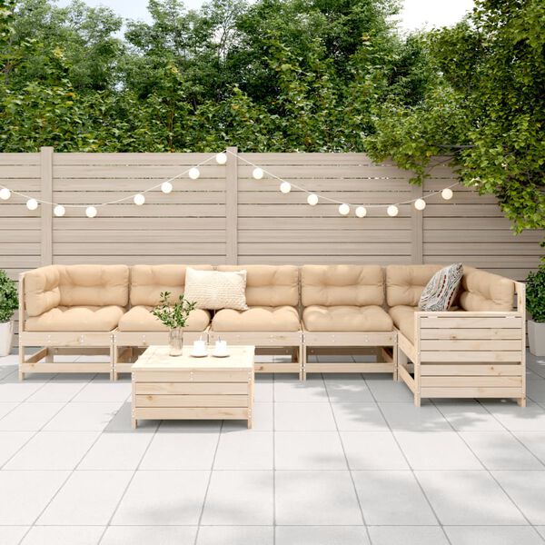 vidaXL 7 Piece Garden Sofa Set Solid Wood Pine