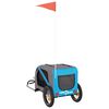 vidaXL Pet Bike Trailer Blue and Grey Oxford Fabric and Iron