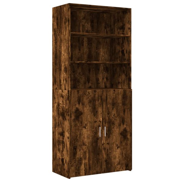 vidaXL Highboard Smoked Oak 80x42.5x185 cm Engineered Wood