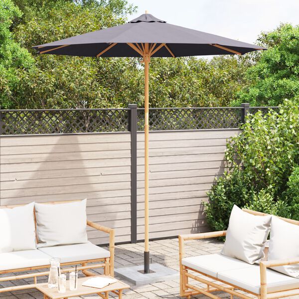 vidaXL Garden Parasol Dark grey 240 x 240 x 260 cm Bamboo