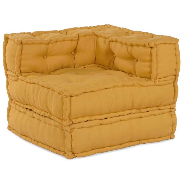 vidaXL Modular Sofa 3 pcs Yellow Fabric