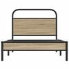 vidaXL Bed Frame Without Mattress 90x200 cm Smoked Oak Engineered Wood