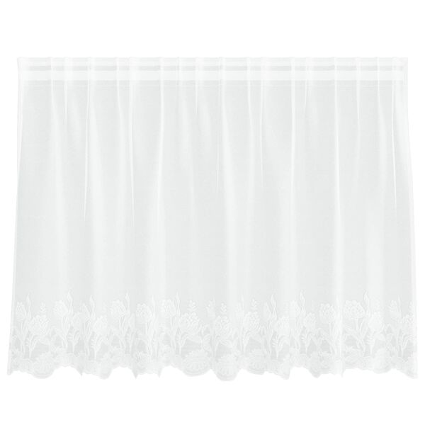 vidaXL Lace Curtain with Curtains Floral White 100 x 200 cm Polyester