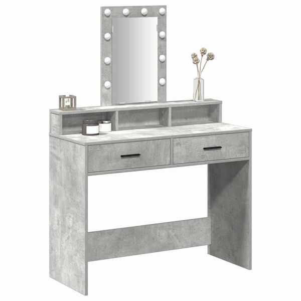 vidaXL Dressing Table Grey 100 x 41 x 140 cm Engineered Wood