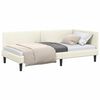 vidaXL Corner Bed Frame with Headboard Cream 100 cm x 200 cm Velvet