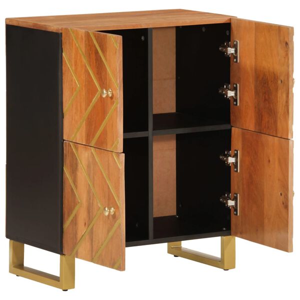 vidaXL Side Cabinet Brown and Black 60x33.5x75 cm Solid Wood Mango