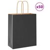 vidaXL Paper Bags 50 pcs with Handles Black 18x8x22 cm