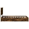 vidaXL Storage Bed with Drawer Smoked Oak 75 x 190 cm Engineered Wood